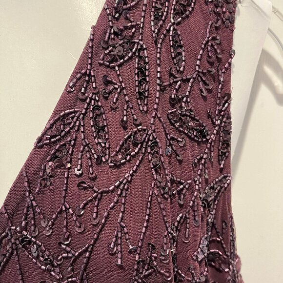 Formal Beaded Evening Gorgeous Wine color Full Lenght Gown - Picture 2 of 14